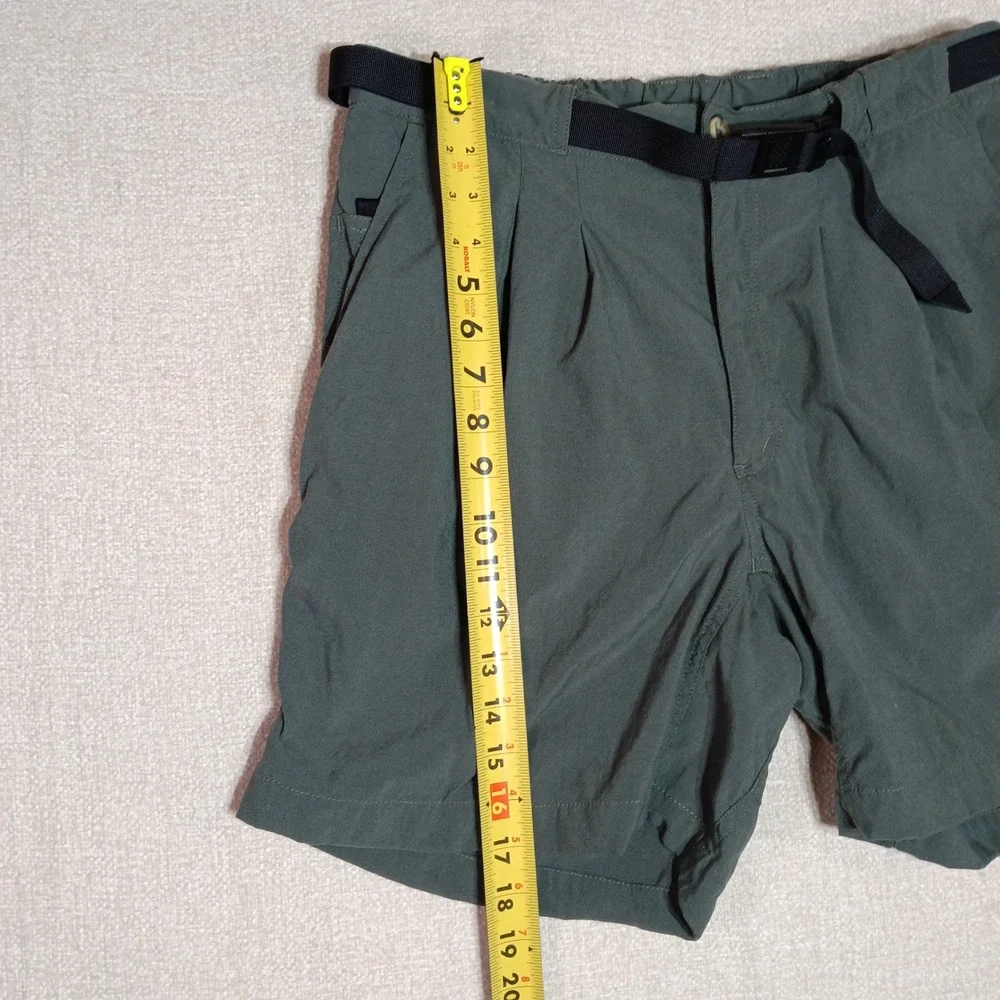 The North Face Men M Hiking Shorts Green Nylon Belted Cargo Pockets Fishing Hike